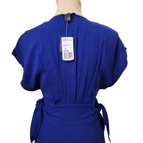 Forever 21 Size XS Indigo Blue Button Front Midi Dress, NEW with Tag - Picture 6 of 16